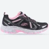 Women's Wide Fit Skechers 149820 Hillcrest Vast Adventure Trainers - Black/Hot Pink