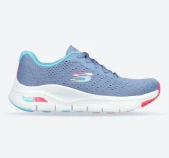 Women's Wide Fit Skechers 149722 Arch Fit Infinity Cool Trainers - Blue/Multi