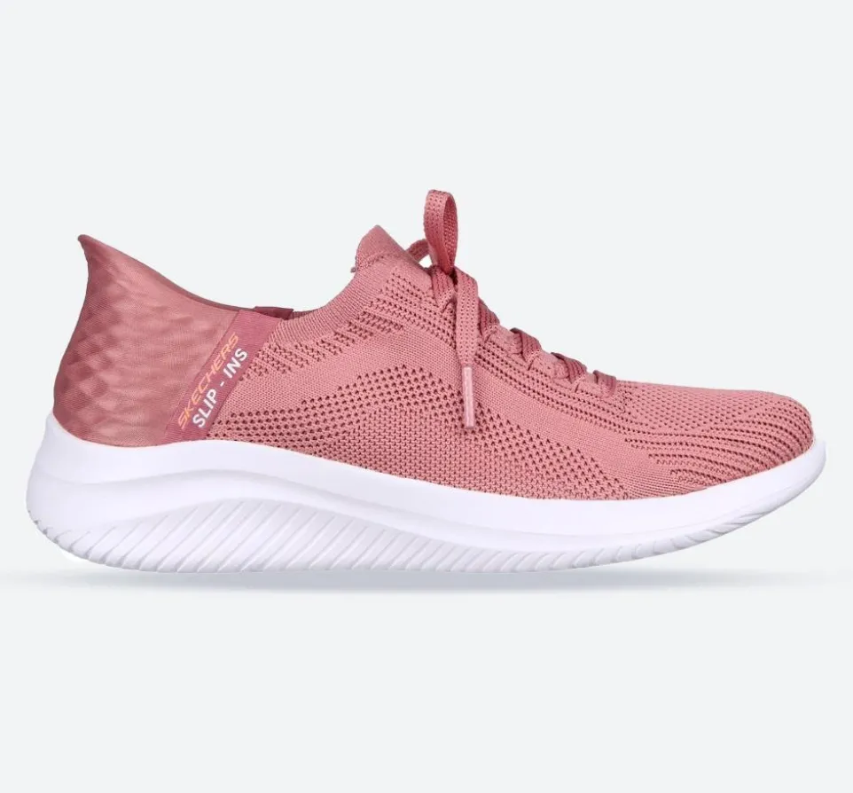 Women's Wide Fit Skechers 149710 Slip-ins Ultra Flex 3.0 Brilliant Path Trainers - Mauve