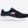 Women's Wide Fit Skechers 149686 Arch Fit D'Lux Trainers - Black/Blue