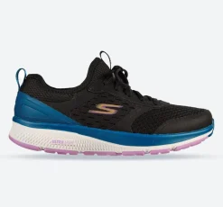 Women's Wide Fit Skechers 128276 Go Run Consistent Vivid Trainers - Black