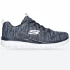 Women's Wide Fit Skechers 12615 Graceful Get Connected Sports Trainers - Navy/Blue
