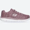 Women's Wide Fit Skechers 12614 Graceful Twisted Fortune Trainers - Mauve