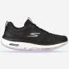 Women's Wide Fit Skechers 124933  Go Walk Workout Walker Trainers - Black/Lavender