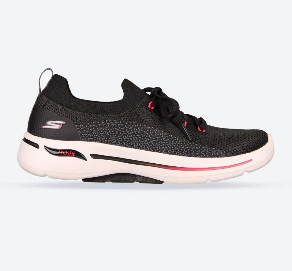 Women's Wide Fit Skechers 124863 Go Walk Arch Fit Clancy Trainers