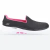 Women's Wide Fit Skechers 124508 Go Walk 6 Big Splash Trainers - Black/Hot Pink