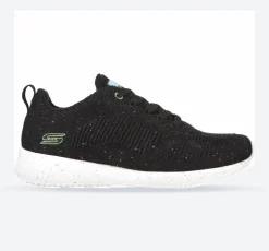 Women's Wide Fit Skechers 117282 Bobs Squad Reclaim Life Trainers - Black