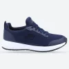 Women's Wide Fit Skechers 77222EC Squad SR Occupational Trainers - Navy