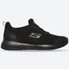 Women's Wide Fit Skechers 77222EC Squad SR Occupational Trainers - Black