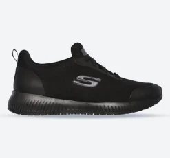 Women's Wide Fit Skechers 77222EC Squad SR Occupational Trainers - Black