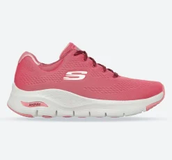 Women's Wide Fit Skechers 149057 Unny Outlook Sports Trainers - Rose