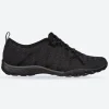 Women's Wide Fit Skechers 100301 Relaxed Fit Breathe Easy Infi Knity Trainers - Black