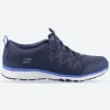 Women's Wide Fit Skechers 104281 Gratis Sport Live Golden Trainers - Navy