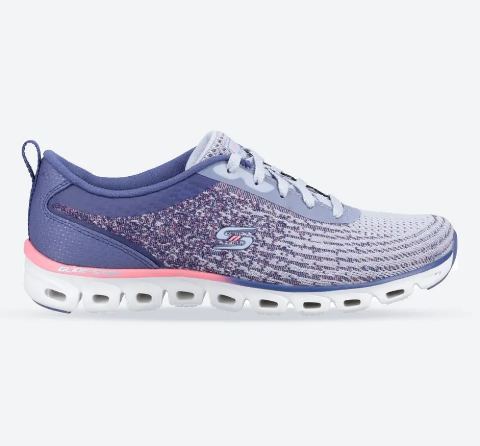 Women's Wide Fit Skechers 104325 Glide-Step Head Start Trainers
