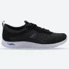 Women's Wide Fit Skechers 104272 Arch Fit Refine Trainers - Black/White