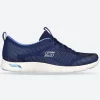 Women's Wide Fit Skechers 104390 Arch Fit Refine Classy Doll Trainers -Navy