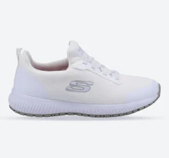 Women's Wide Fit Skechers 77222EC Squad SR Occupational Trainers