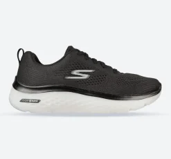 Women's Wide Fit Skechers 124578 GO walk Hyper Burst Trainers - Black/White