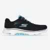 Women's Wide Fit Skechers 125215 Go Walk 7 Cosmic Waves Trainers