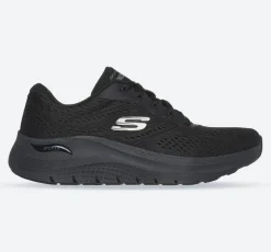 Women's Wide Fit Skechers 150051W Arch Fit 2.0 Big League Trainers - Black