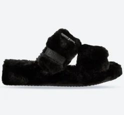Women's Wide Fit Skechers 167238 Cozy Wedge Slippers
