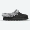 Womens Wide Fit Skechers Keepsakes Ice Angel Mule Slippers - Charcoal