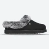 Womens Wide Fit Skechers Keepsakes Ice Angel Mule Slippers - Black