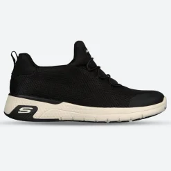 Women's Wide Fit Skechers 77281EC Marsing Waiola SR Safety Trainers - Black/White