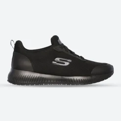 Women's Wide Fit Skechers Squad Sr 77222 Walking Work Shoes