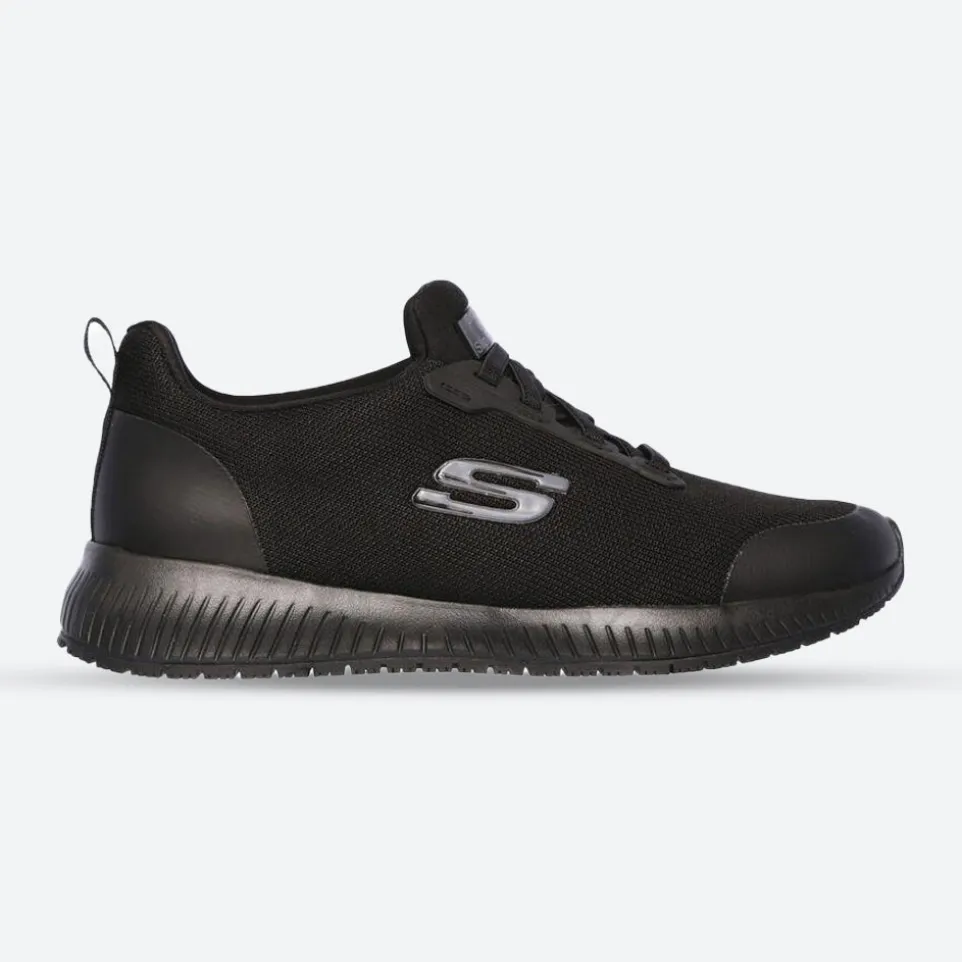 Women's Wide Fit Skechers Squad Sr 77222 Walking Work Shoes