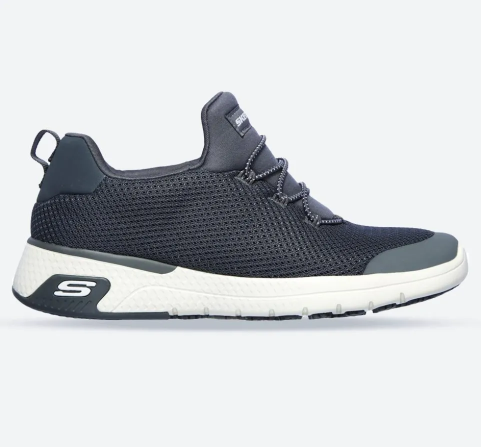 Women's Wide Fit Skechers 77281EC Marsing Waiola SR Safety Trainers - Charcoal
