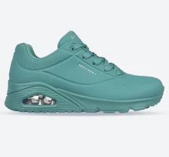Women's Wide Fit Skechers 73690 Uno Stand On Air Sports Trainers - Teal