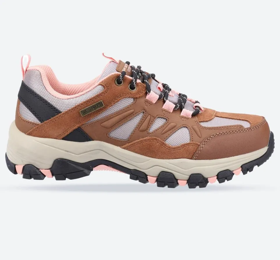 Women's Wide Fit Skechers SK167003 Selmen West Highland Hiking Trainers - Brown/Tan