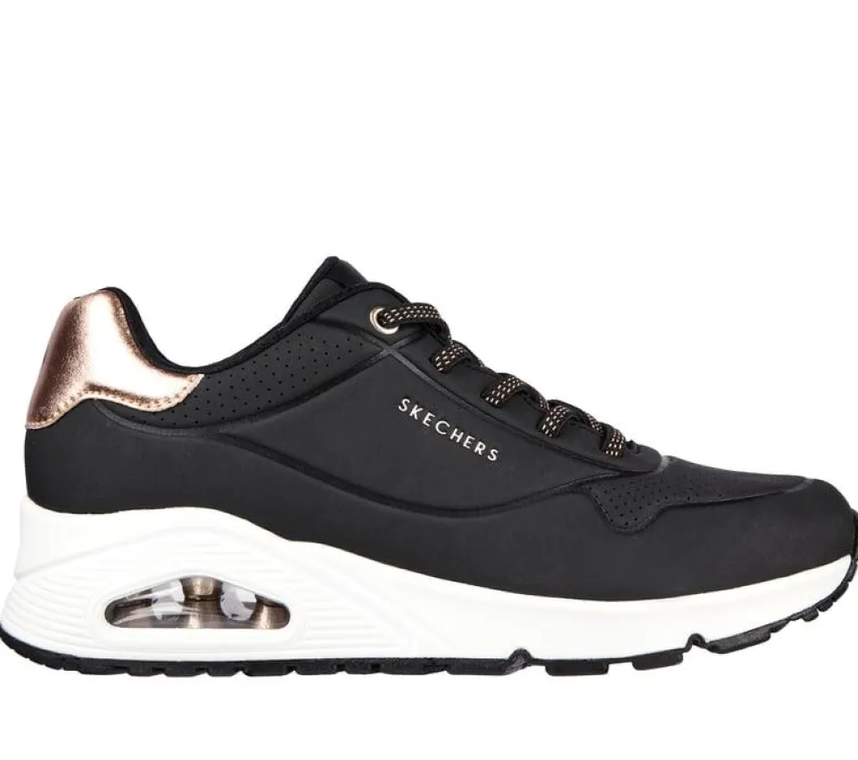 Women's Wide Fit Skechers Uno 155196 Shimmer Away Trainers