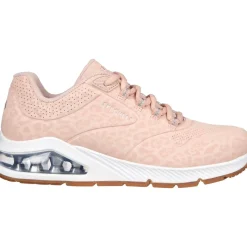 Women's Wide Fit Skechers 155642 Uno 2 In Kat Neato Trainers - Blush