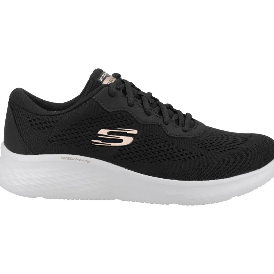 Women's Wide Fit Skechers 149991 Skech Lite Pro Perfect Time Trainers - Black/Rose Gold