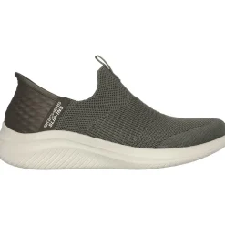 Women's Wide Fit Skechers 149708 Slip-ins Ultra Flex 3.0 Cozy Streak Trainers - Olive