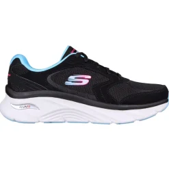 Women's Wide Fit Skechers 149686 Arch Fit D'Lux Trainers - Black/Blue