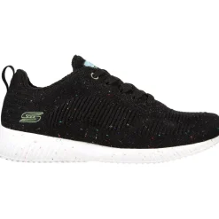 Women's Wide Fit Skechers 117282 Bobs Squad Reclaim Life Trainers - Black