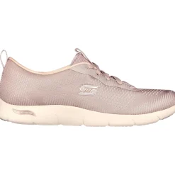Women's Wide Fit Skechers 104390 Arch Fit Refine Classy Doll Trainers - Dark Taupe