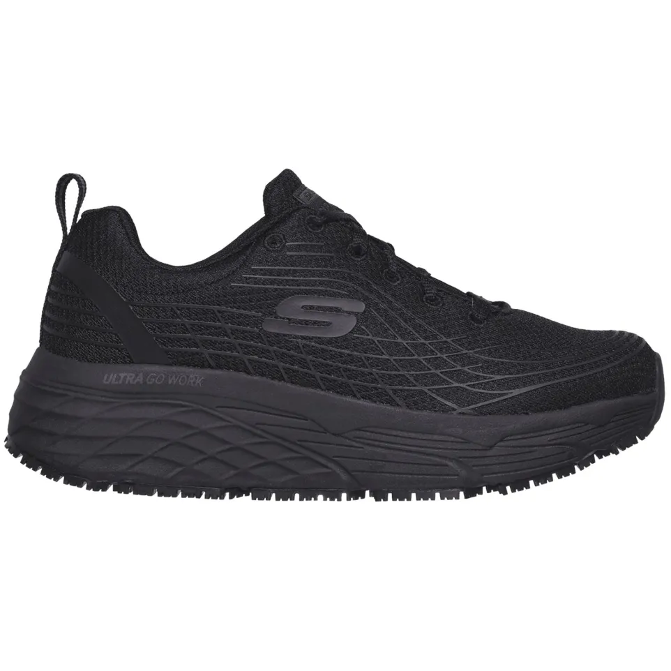 Women's Wide Fit Skechers 108016EC Max Cushioning Elite Sr Trainers -Black