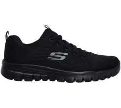 Womens Wide Fit Skechers 12615 Walking Trainers - Black