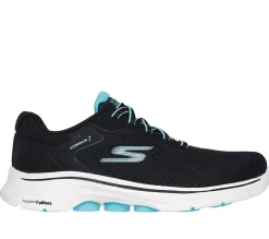 Women's Wide Fit Skechers 125215 Go Walk 7 Cosmic Waves Trainers