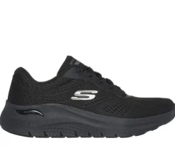 Women's Wide Fit Skechers 150051W Arch Fit 2.0 Big League Trainers - Black
