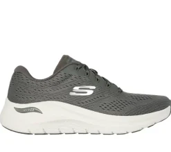Women's Wide Fit Skechers 150051 Arch Fit 2.0 Big League Trainers - Olive