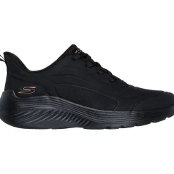 Women's Wide Fit Skechers 117497 Bobs Sport Squad Waves Trainers