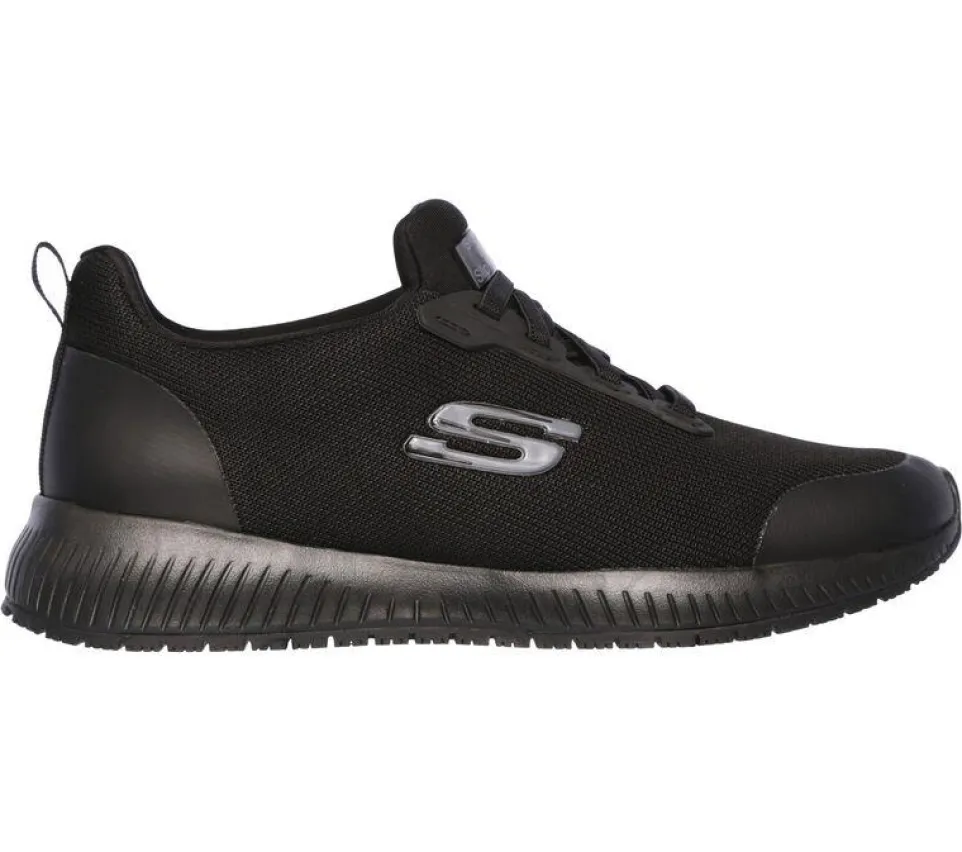 Women's Wide Fit Skechers Squad Sr 77222 Walking Work Shoes