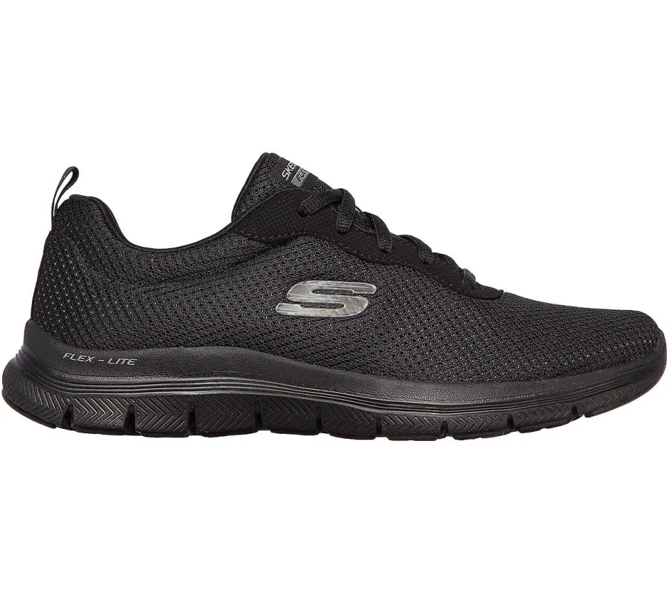 Womens Wide Fit Skechers Flex Appeal 4.0 - 149303 Walking Trainers - Black