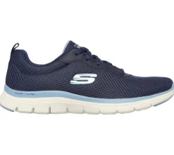 Womens Wide Fit Skechers Flex Appeal 4.0 - 149303 Walking Trainers - Navy Blue