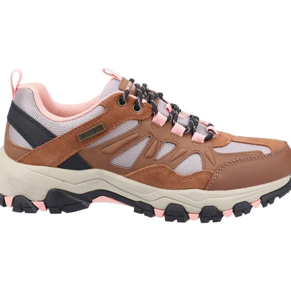 Women's Wide Fit Skechers SK167003 Selmen West Highland Hiking Trainers - Brown/Tan
